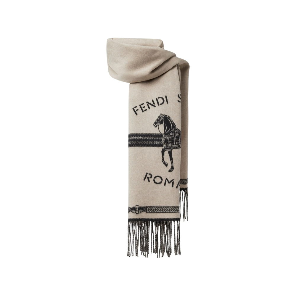 Fendi Selleria Intarsia-knit Scarf