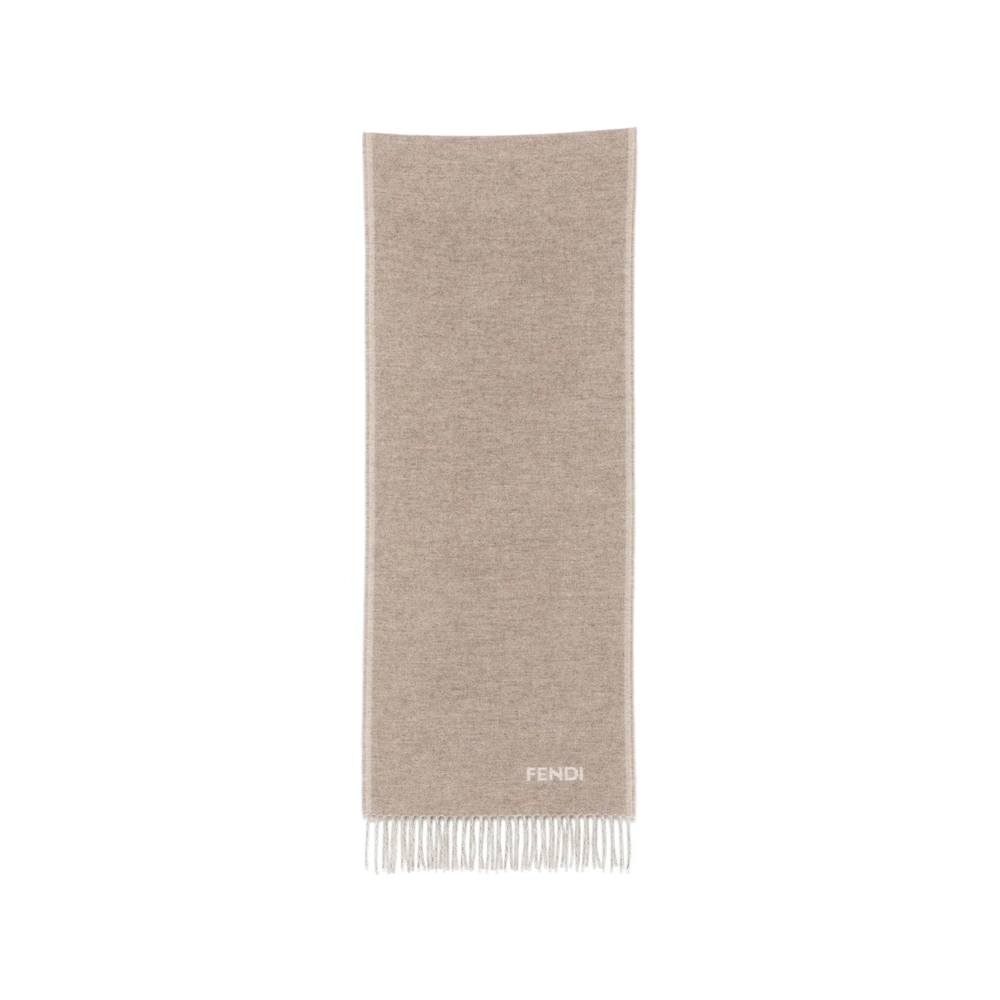 Fendi Logo-intarsia Fringed Scarf