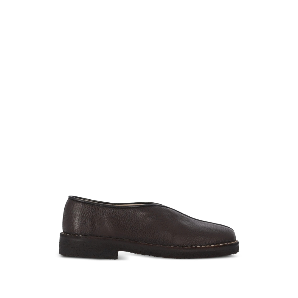 Lemaire Piped Crepe Slippers In Leather