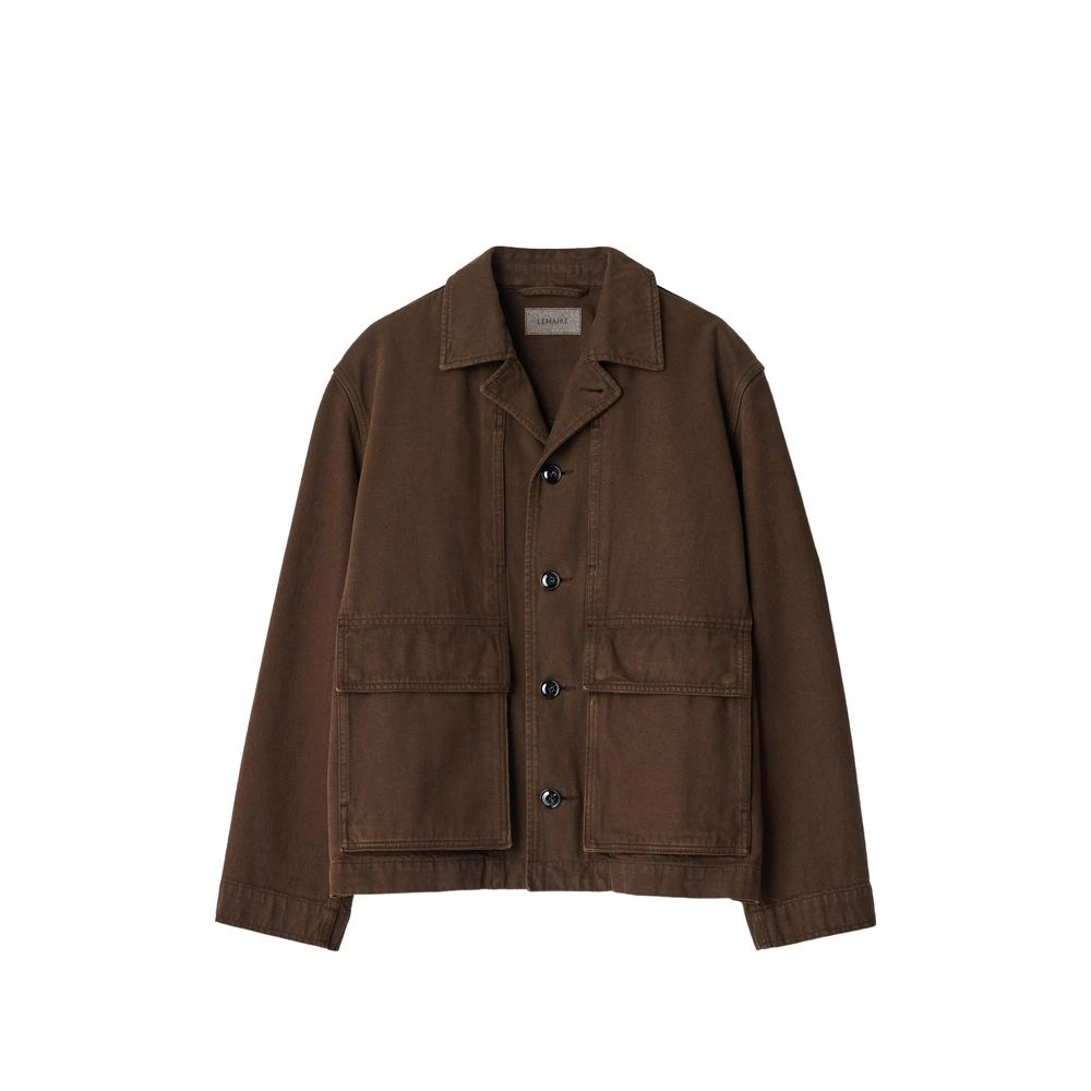 Lemaire Boxy Jacket In Heavy Garment-dyed Broken Twill