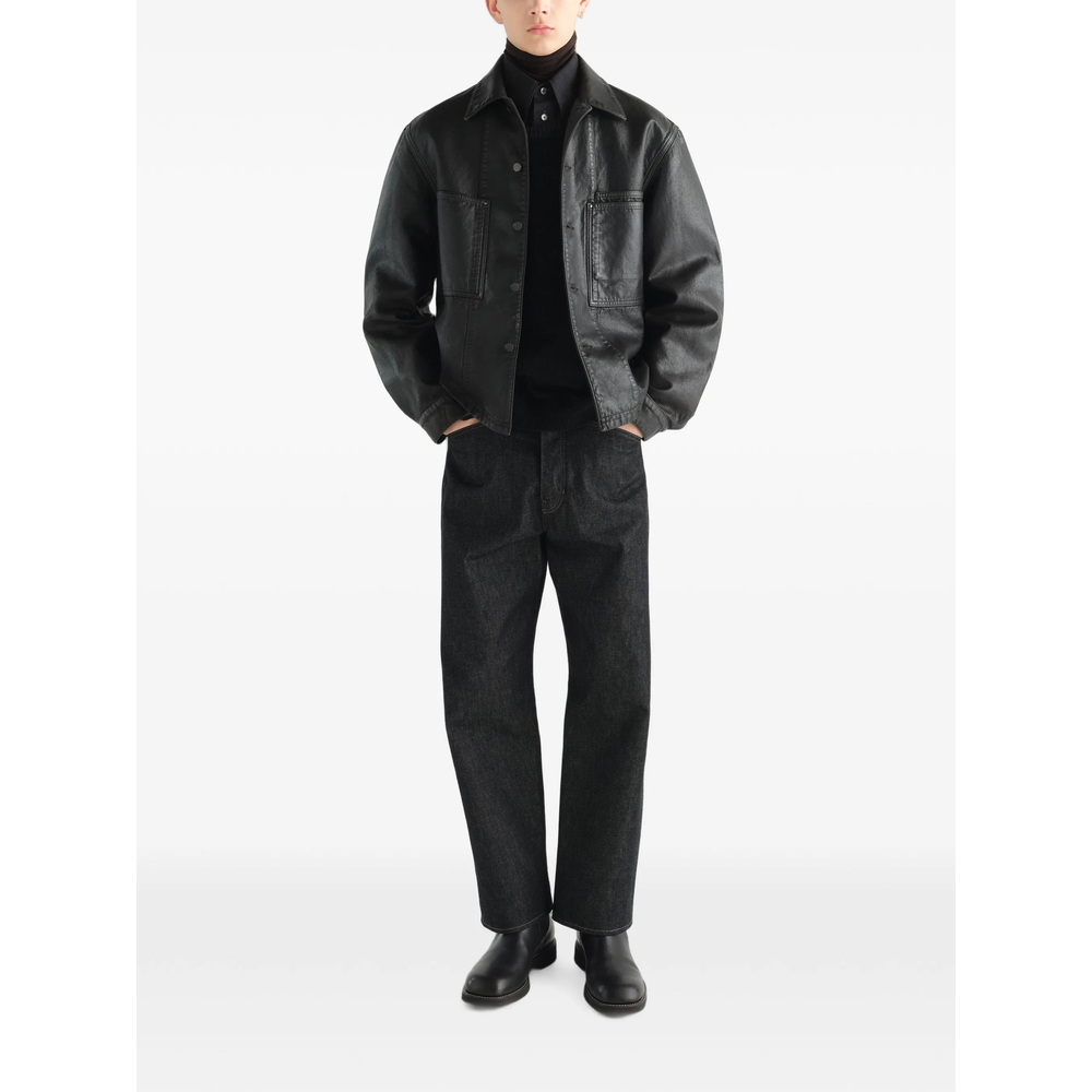 Workwear Overshirt In Coated Denim