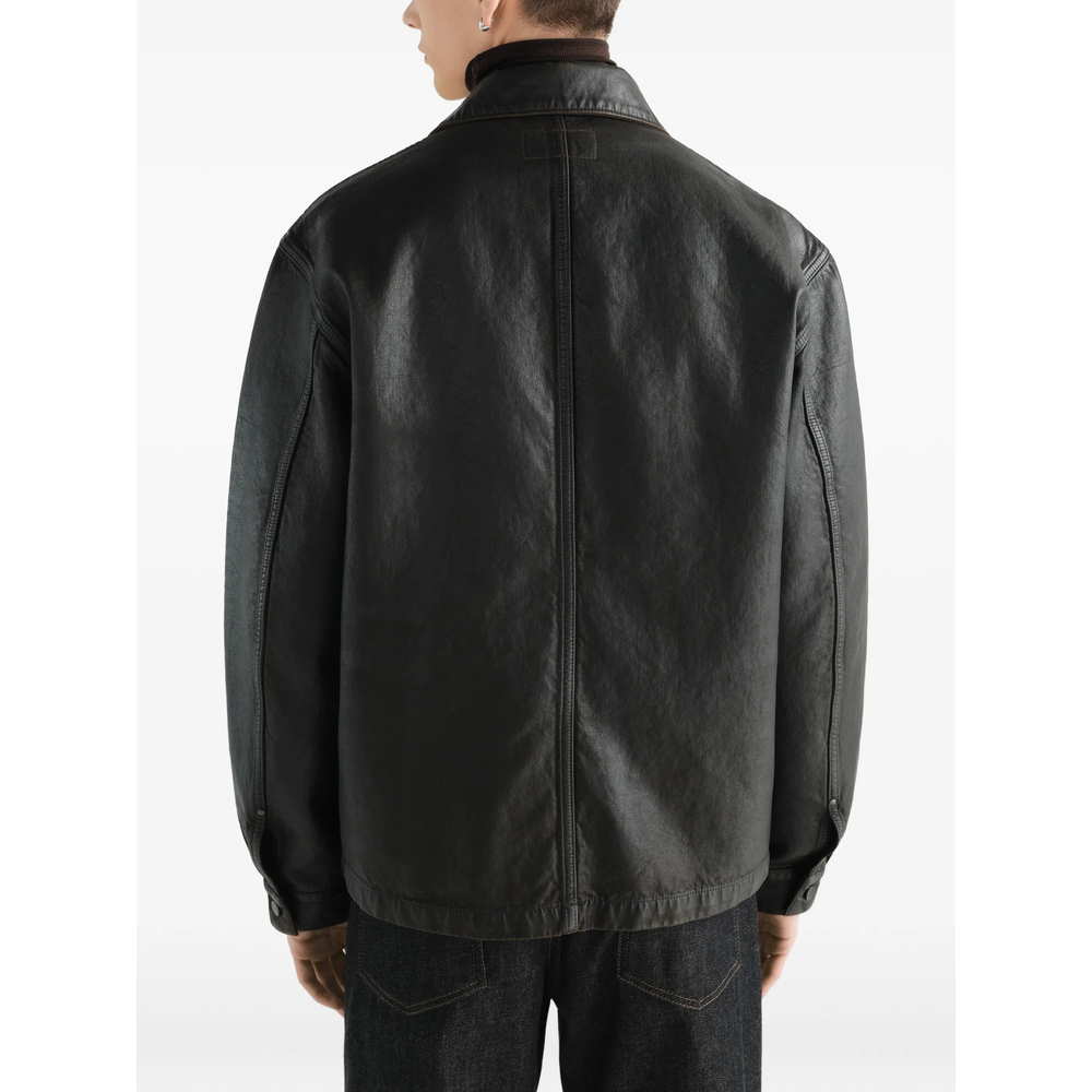 Workwear Overshirt In Coated Denim