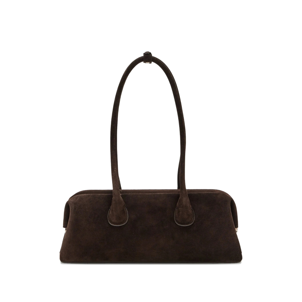Suede Top-Handle Shoulder Bag