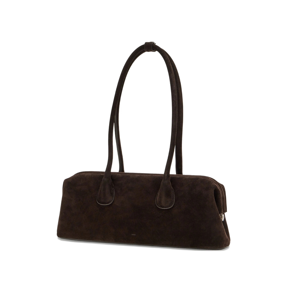 Suede Top-Handle Shoulder Bag