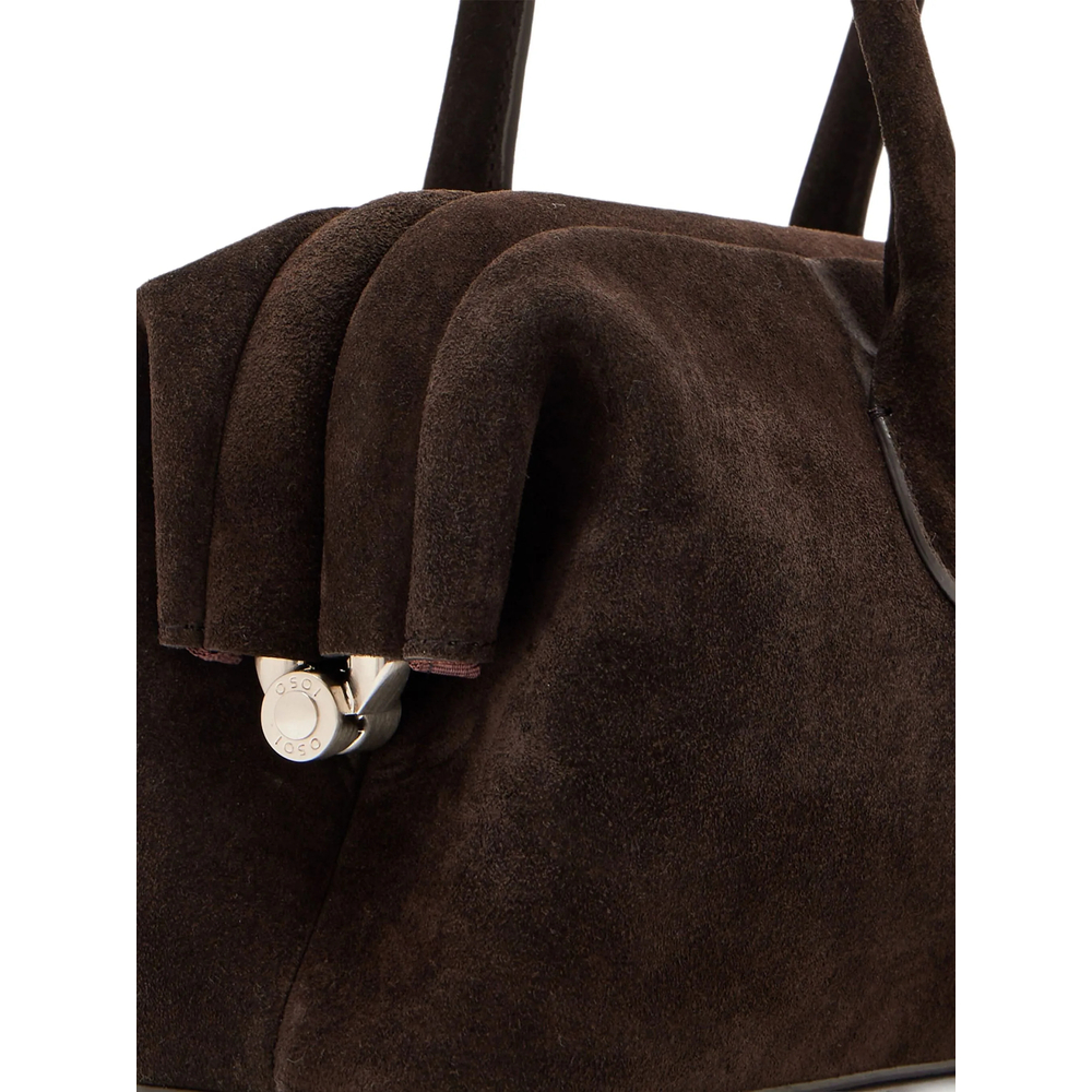 Suede Top-Handle Shoulder Bag