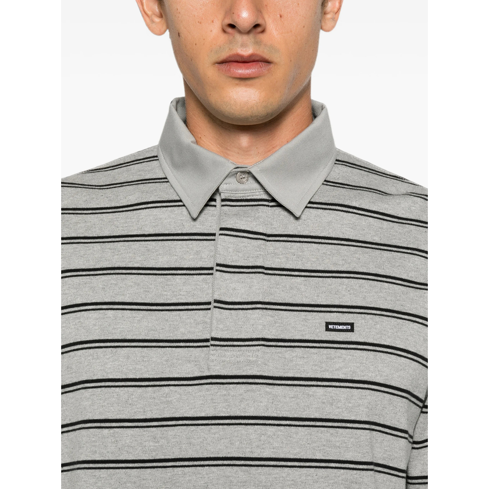 Striped Long-Sleeve Polo Shirt