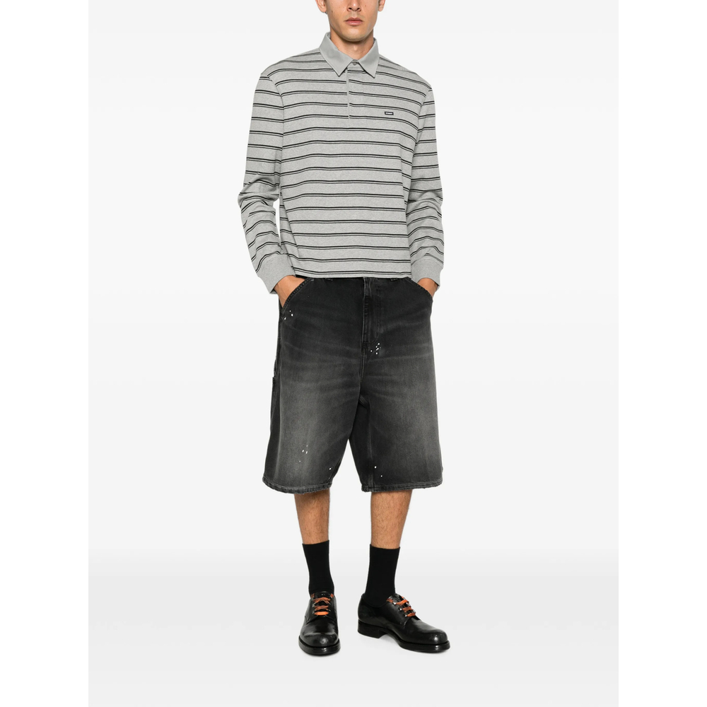 Striped Long-Sleeve Polo Shirt