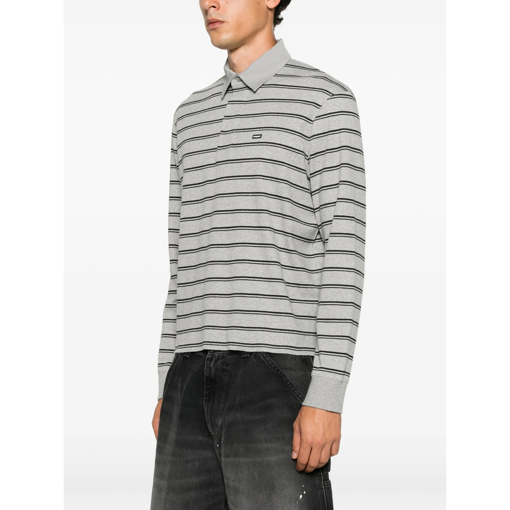 Striped Long-Sleeve Polo Shirt