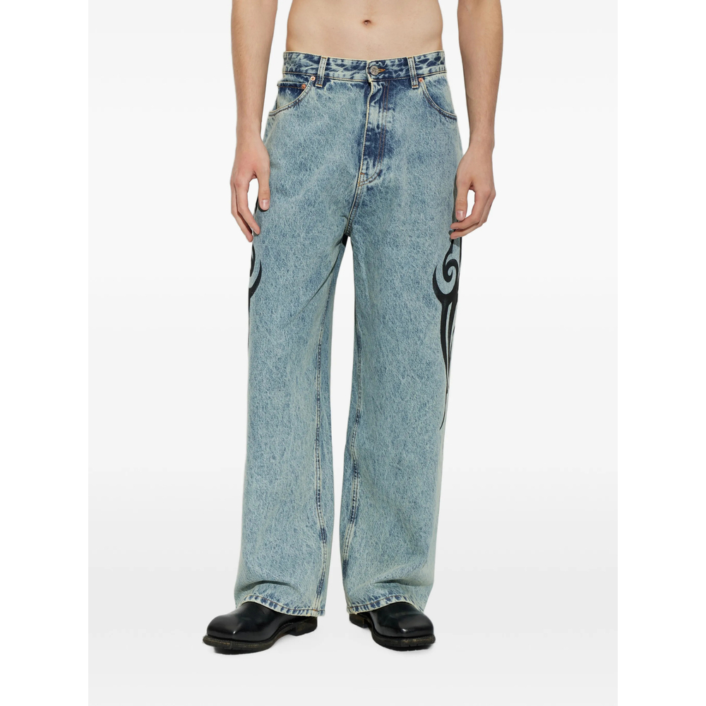 Graphic-Print Jeans