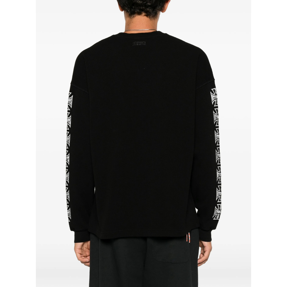 Waffle-Knit Graphic-Print T-Shirt