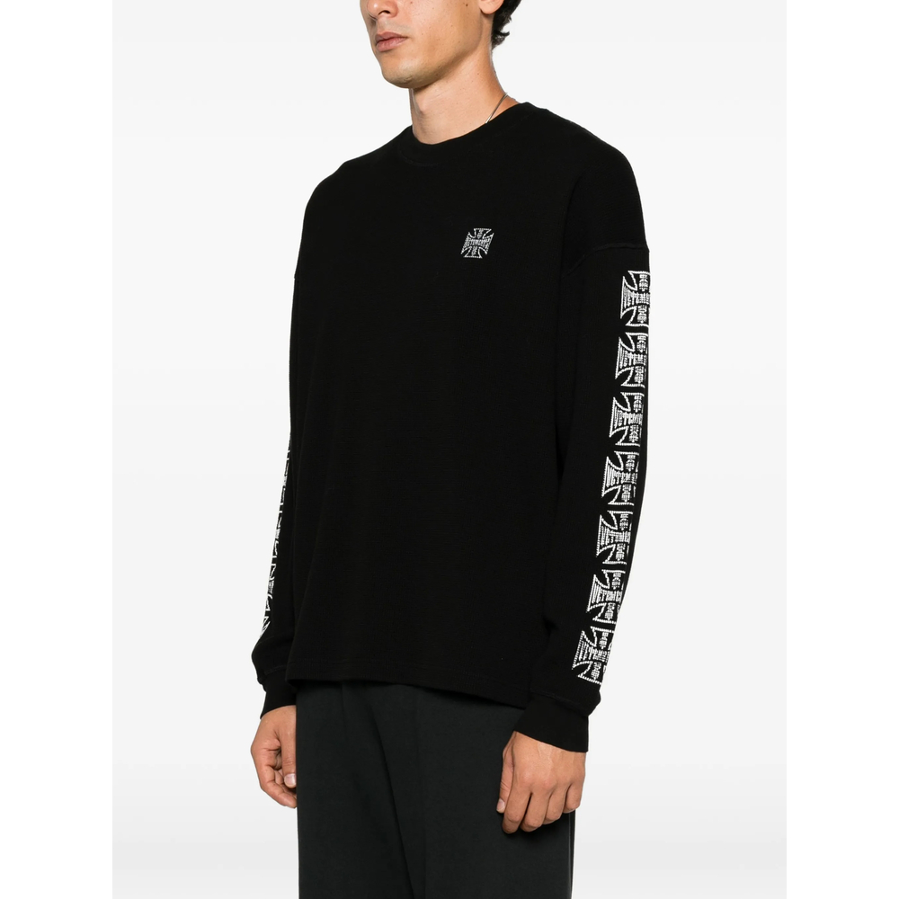 Waffle-Knit Graphic-Print T-Shirt