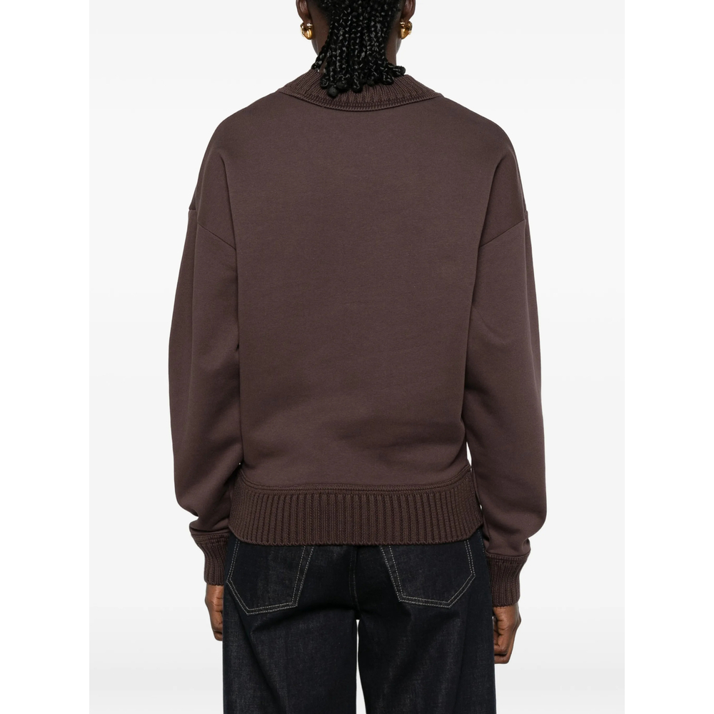 Ribbed-Trim Logo-Embroidered Sweatshirt