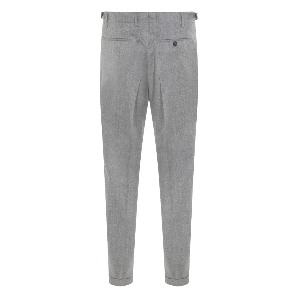 Button-Fastening Pleated Trousers