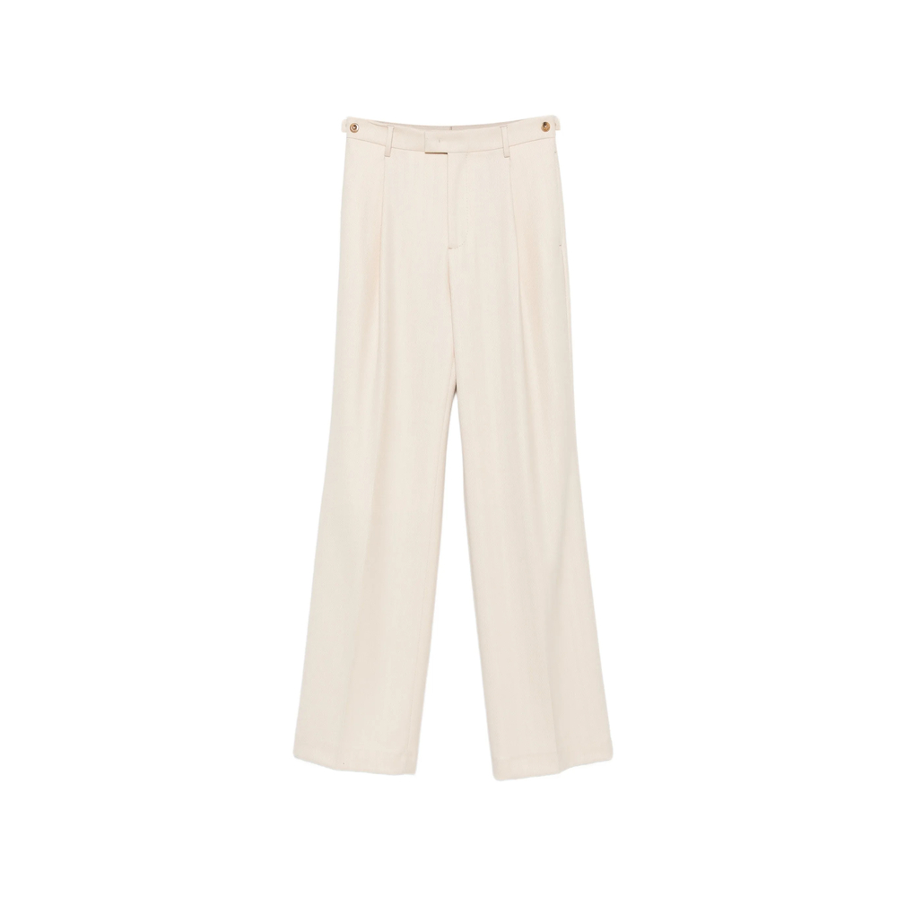 Berwich Herringbone Pleated Trousers