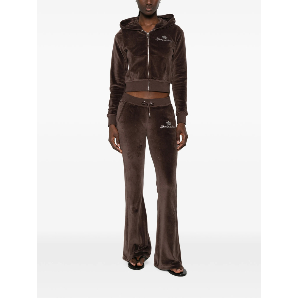 Sporty And Rich X Juicy Couture Rhinestone-embellished Track Pants In Brown
