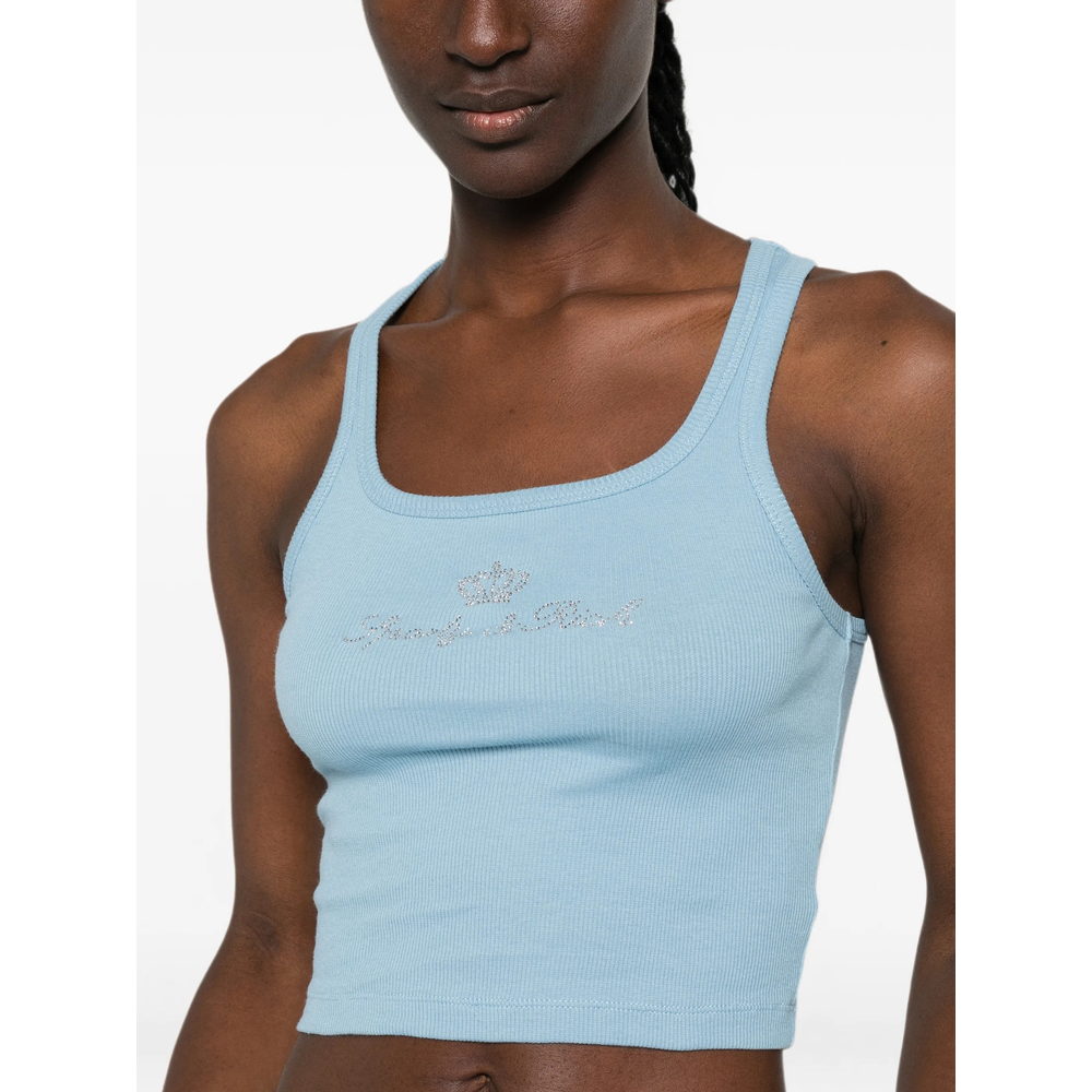 Juicy Rhinestone-Logo Ribbed Tank Top