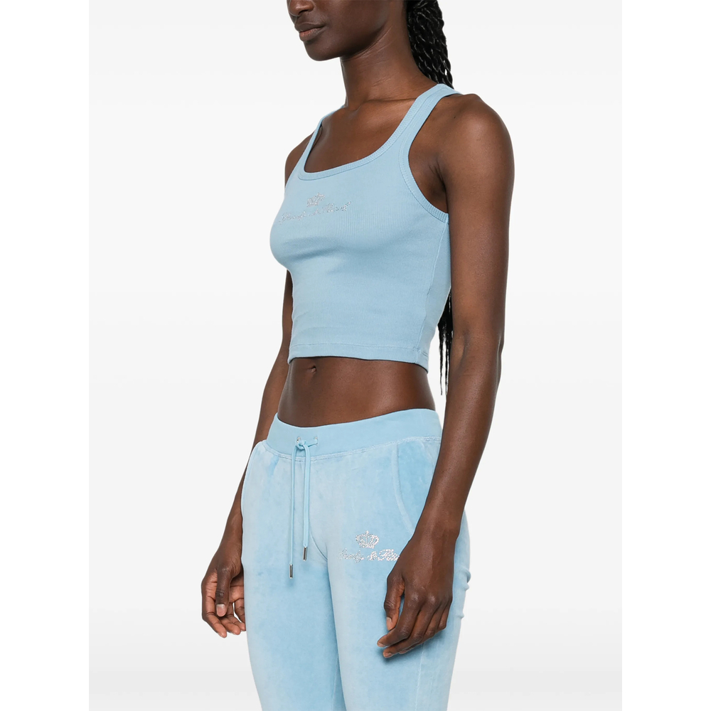 Juicy Rhinestone-Logo Ribbed Tank Top
