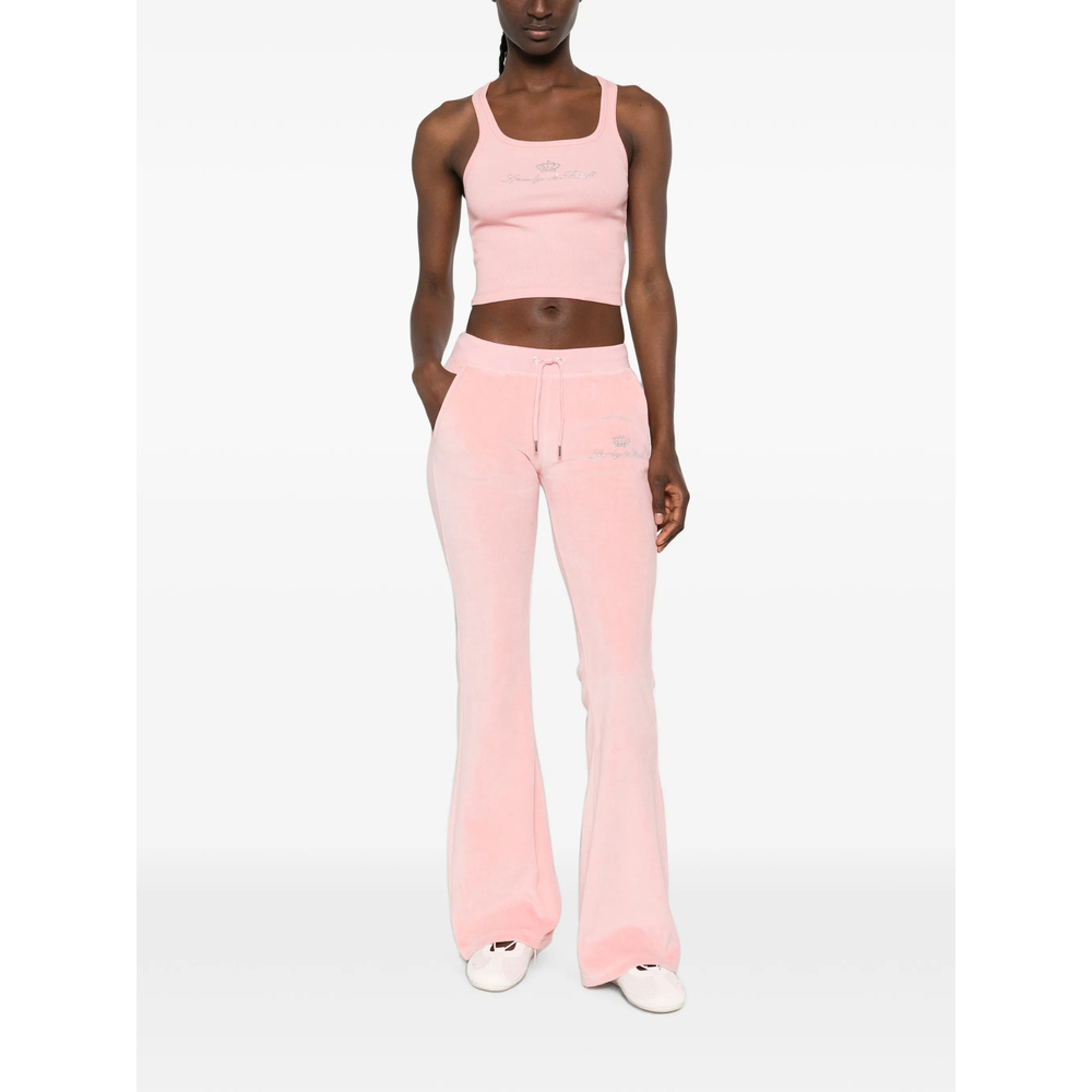 Juicy Rhinestone-Embellished Cropped Tank Top