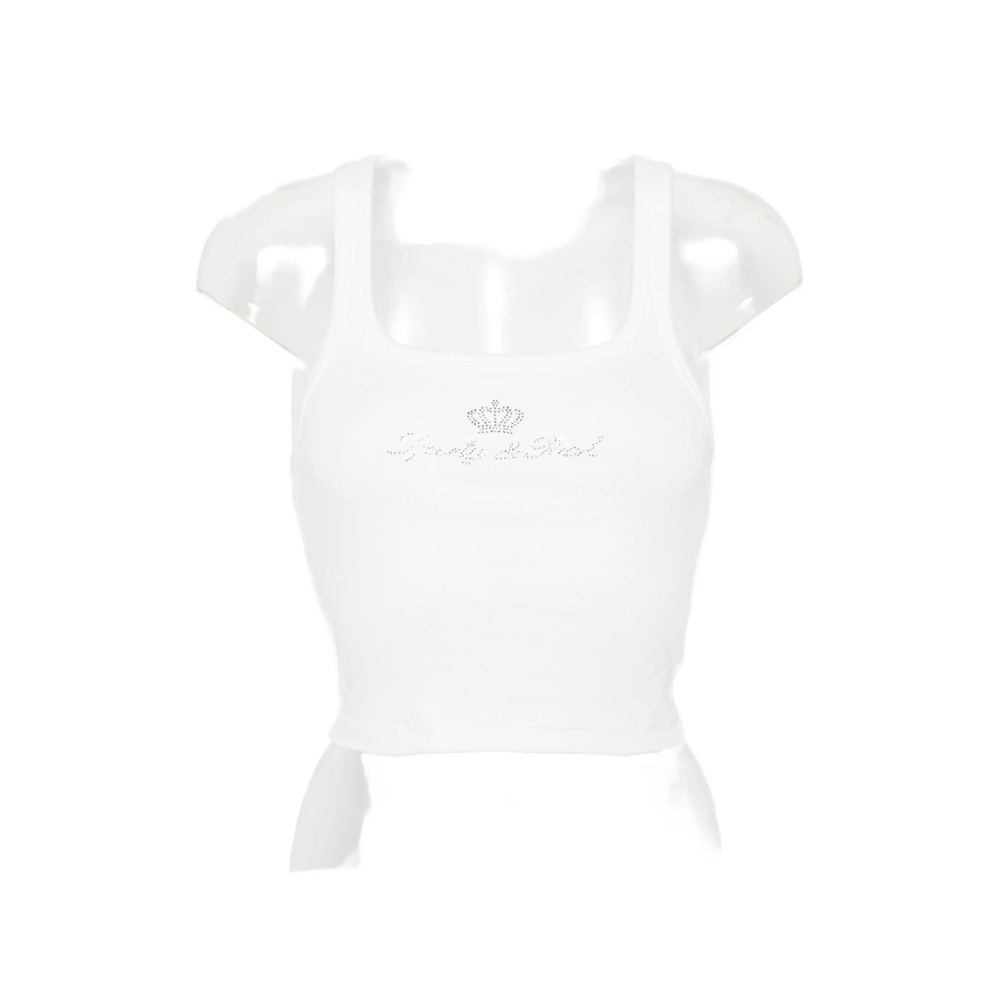 Sporty & Rich Priscila Embellished Tank Top