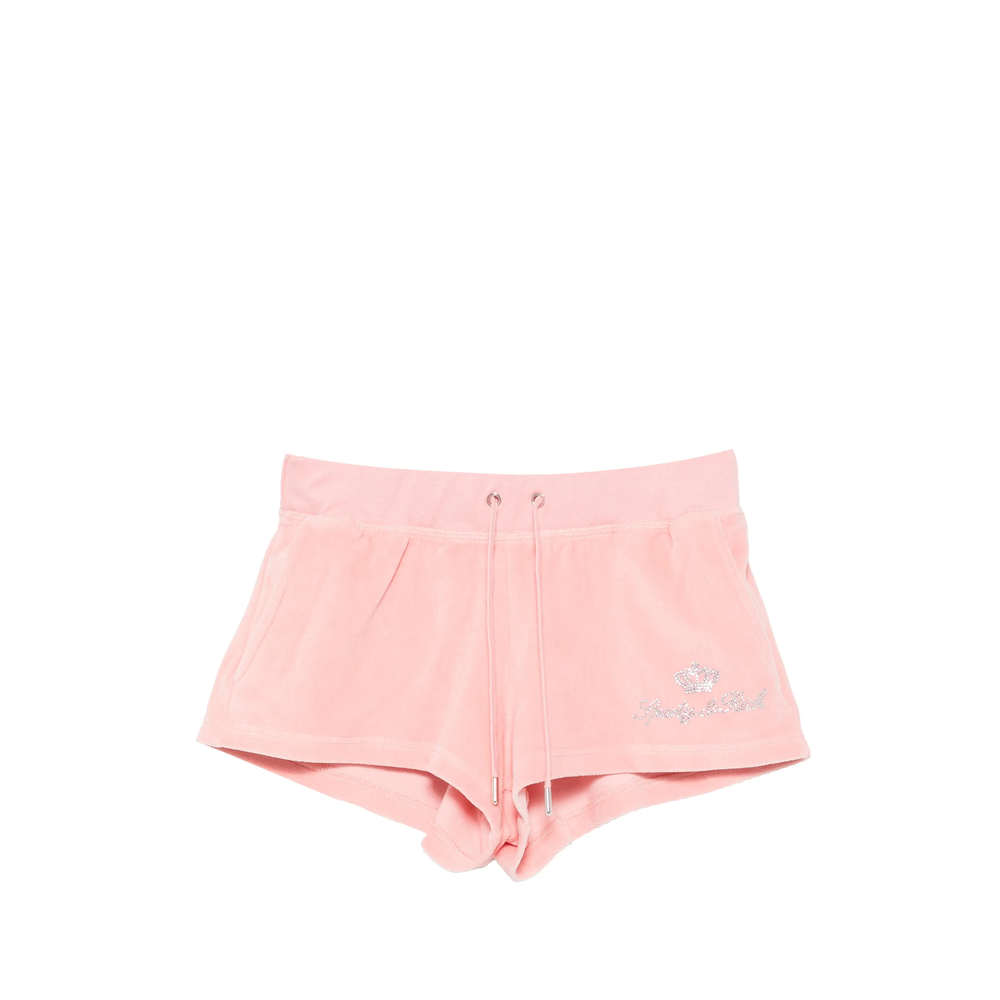Sporty & Rich X Juicy Couture Crystal-embellished Drawstring Shorts