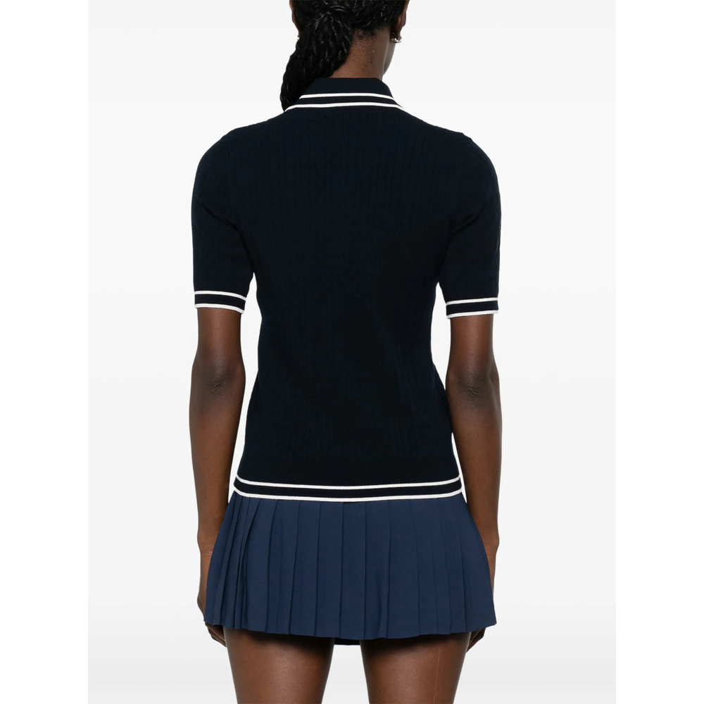 Cable-Knit Logo-Embroidered Polo