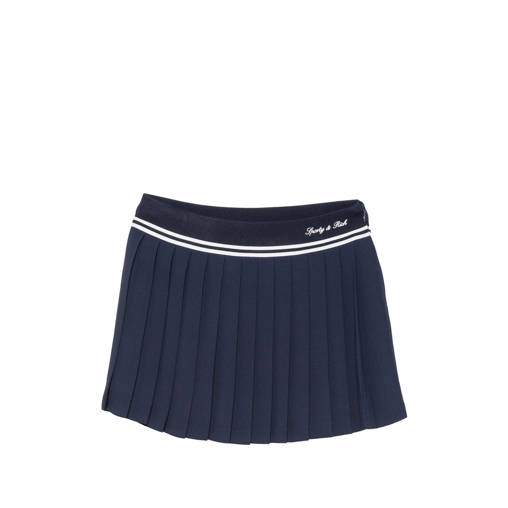 Pleated Logo-Embroidered Performance Skirt