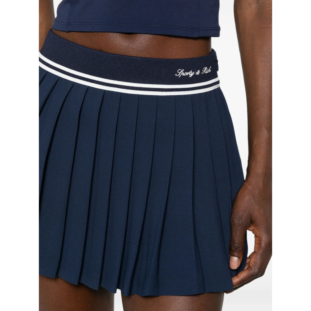 Pleated Logo-Embroidered Performance Skirt