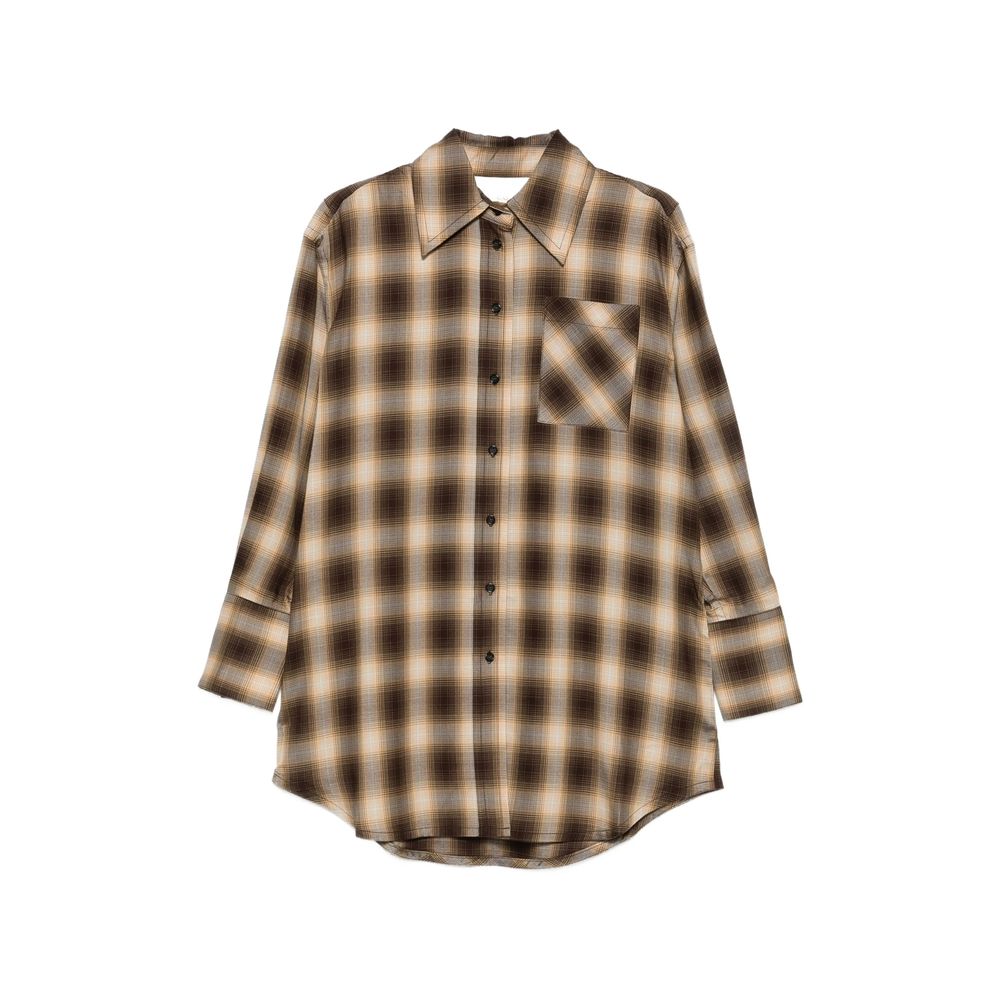 Plaid-Print Oversized Shirt