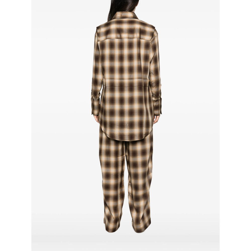 Plaid-Print Oversized Shirt