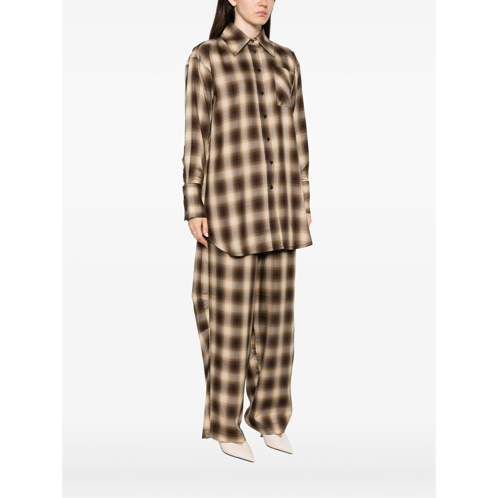 Plaid-Print Oversized Shirt