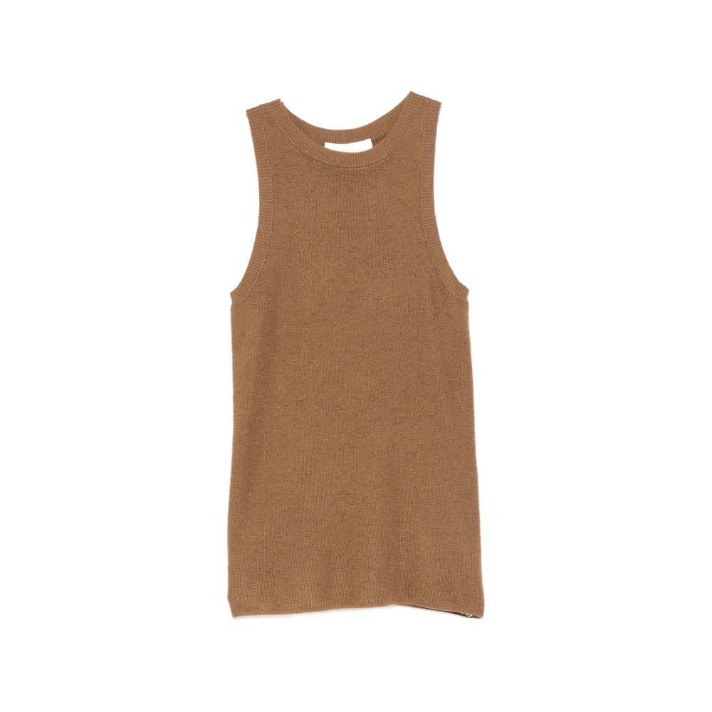 Ribbed-Knit Cashmere Tank Top