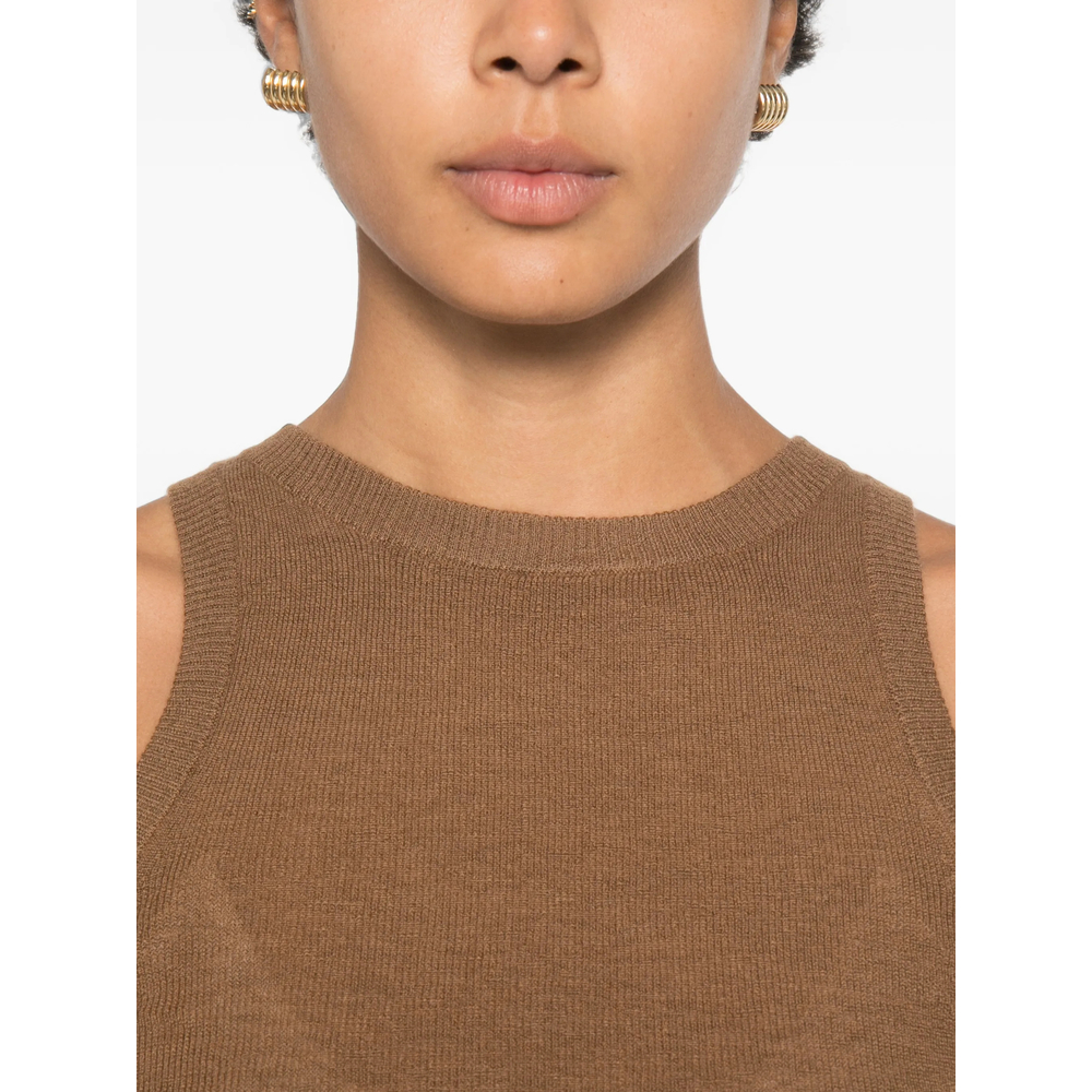 Ribbed-Knit Cashmere Tank Top