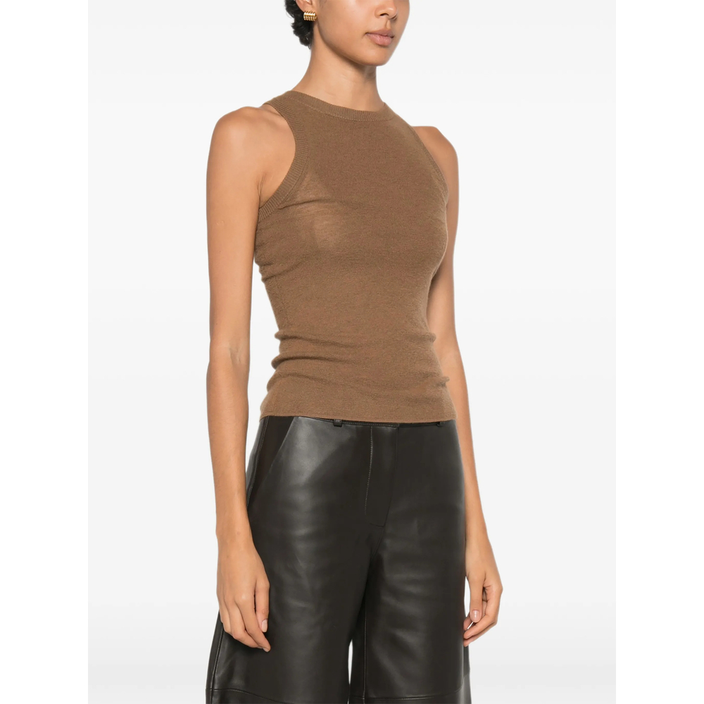 Ribbed-Knit Cashmere Tank Top