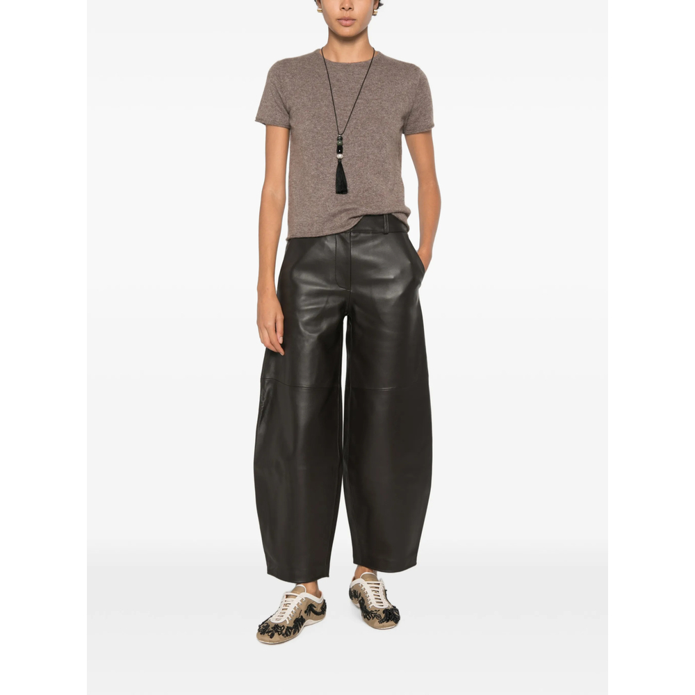 Ribbed-Trim T-Shirt