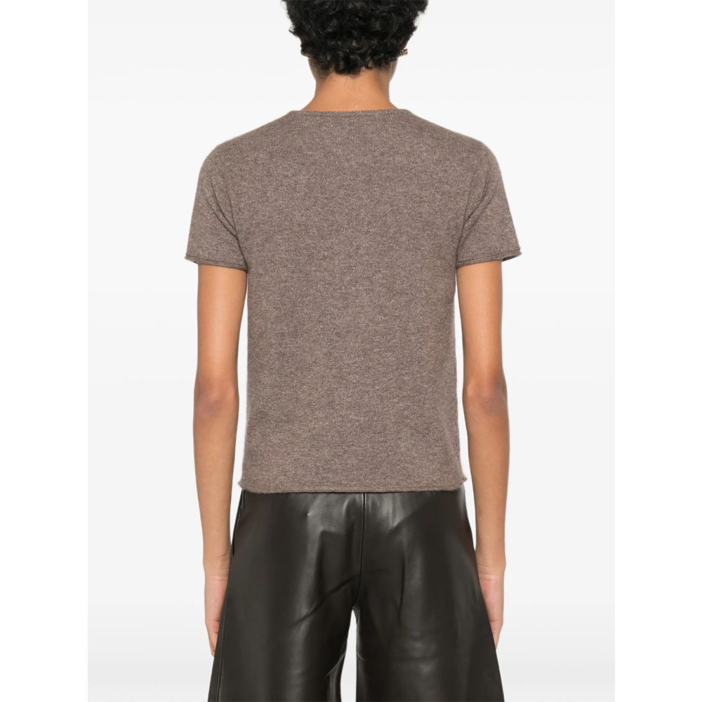 Ribbed-Trim T-Shirt