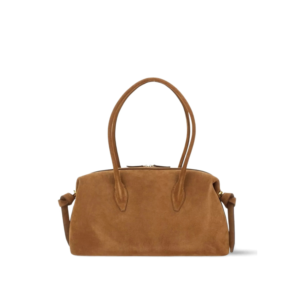 Suede Top-Handle Shoulder Bag