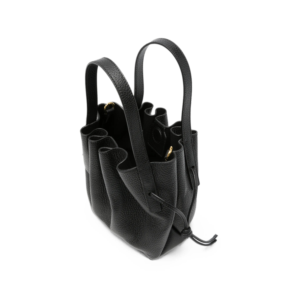 Mini Scallop Pebbled-Leather Tote Bag