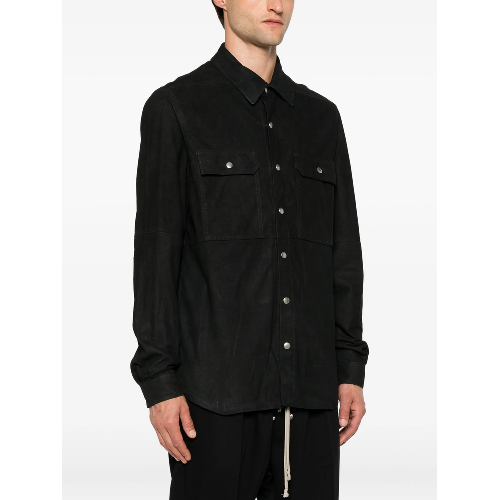 Suede Press-Stud Jacket
