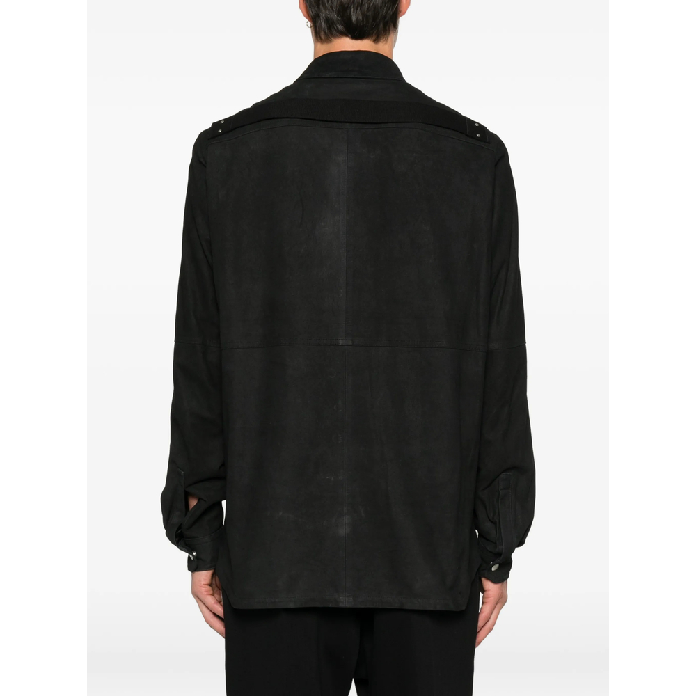 Suede Press-Stud Jacket