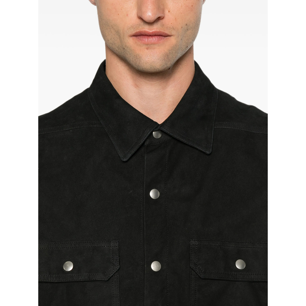 Suede Press-Stud Jacket