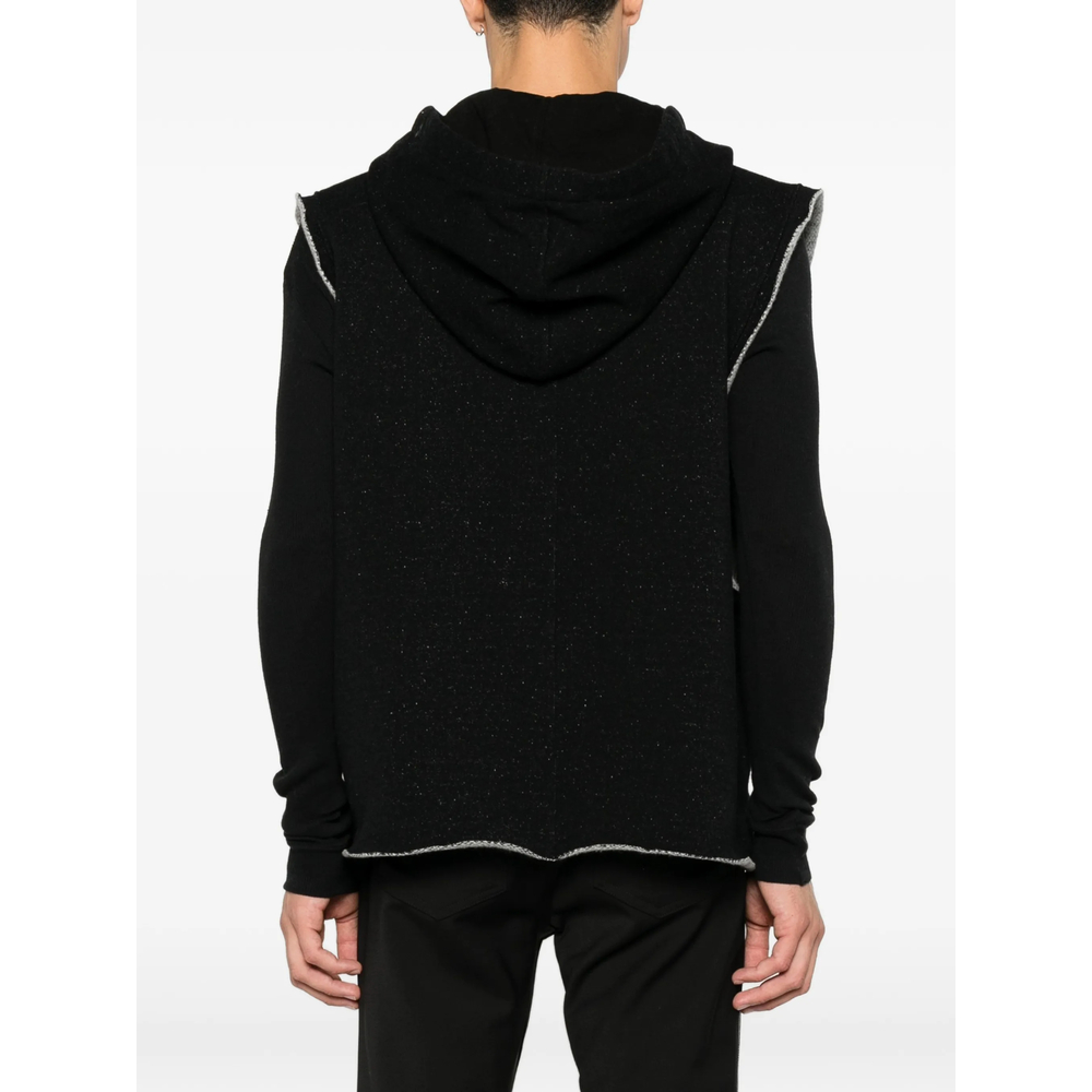 Sleeveless Drawstring-Hood Hoodie