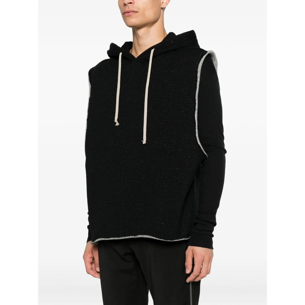 Sleeveless Drawstring-Hood Hoodie