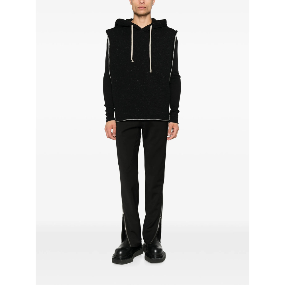 Sleeveless Drawstring-Hood Hoodie