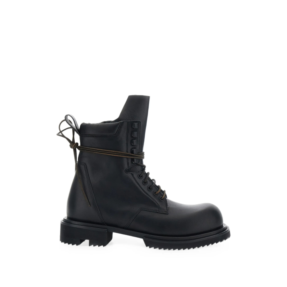 Rick Owens Temple Low Army Gabe In Black Washed Calf Leather
