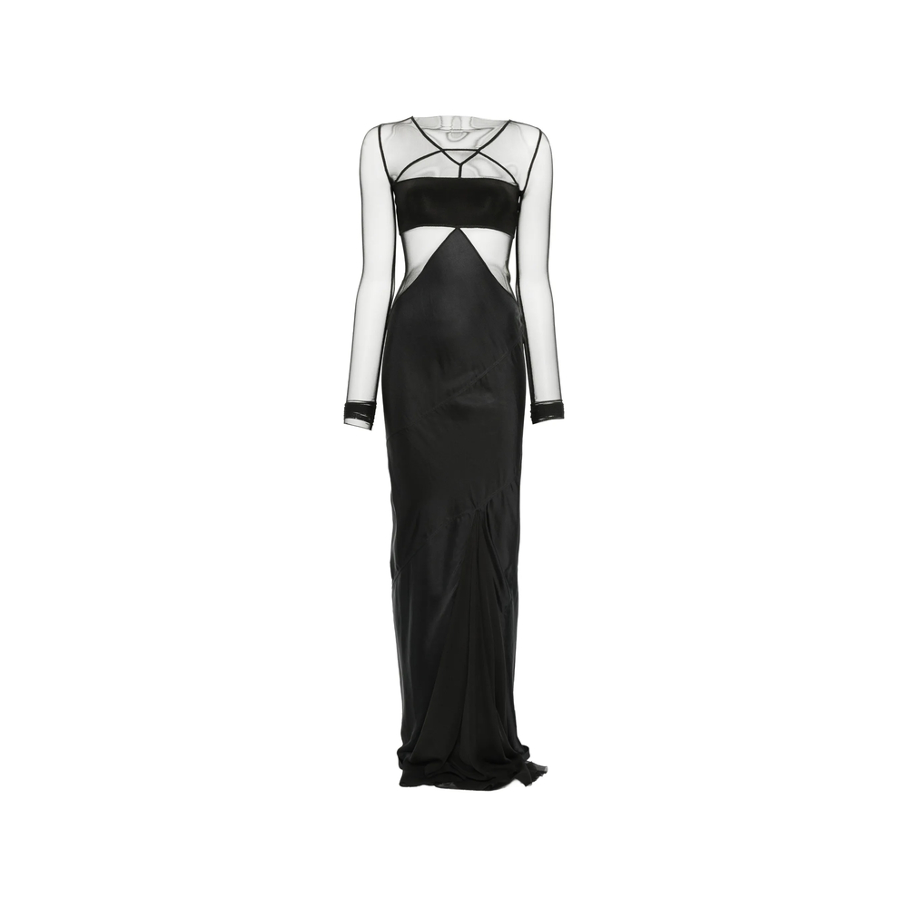 Rick Owens Combo Long-sleeve Maxi Dress