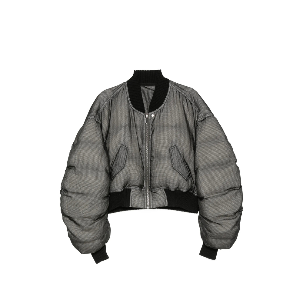 Rick Owens Quilted Cropped Jacket In Grey
