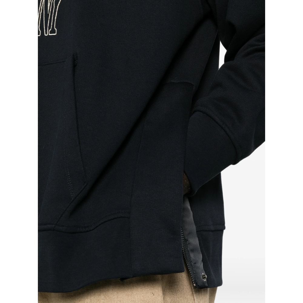 Emporio Armani Logo-Embroidered Zip-Slit Sweater