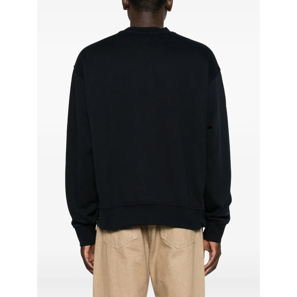 Emporio Armani Logo-Embroidered Zip-Slit Sweater