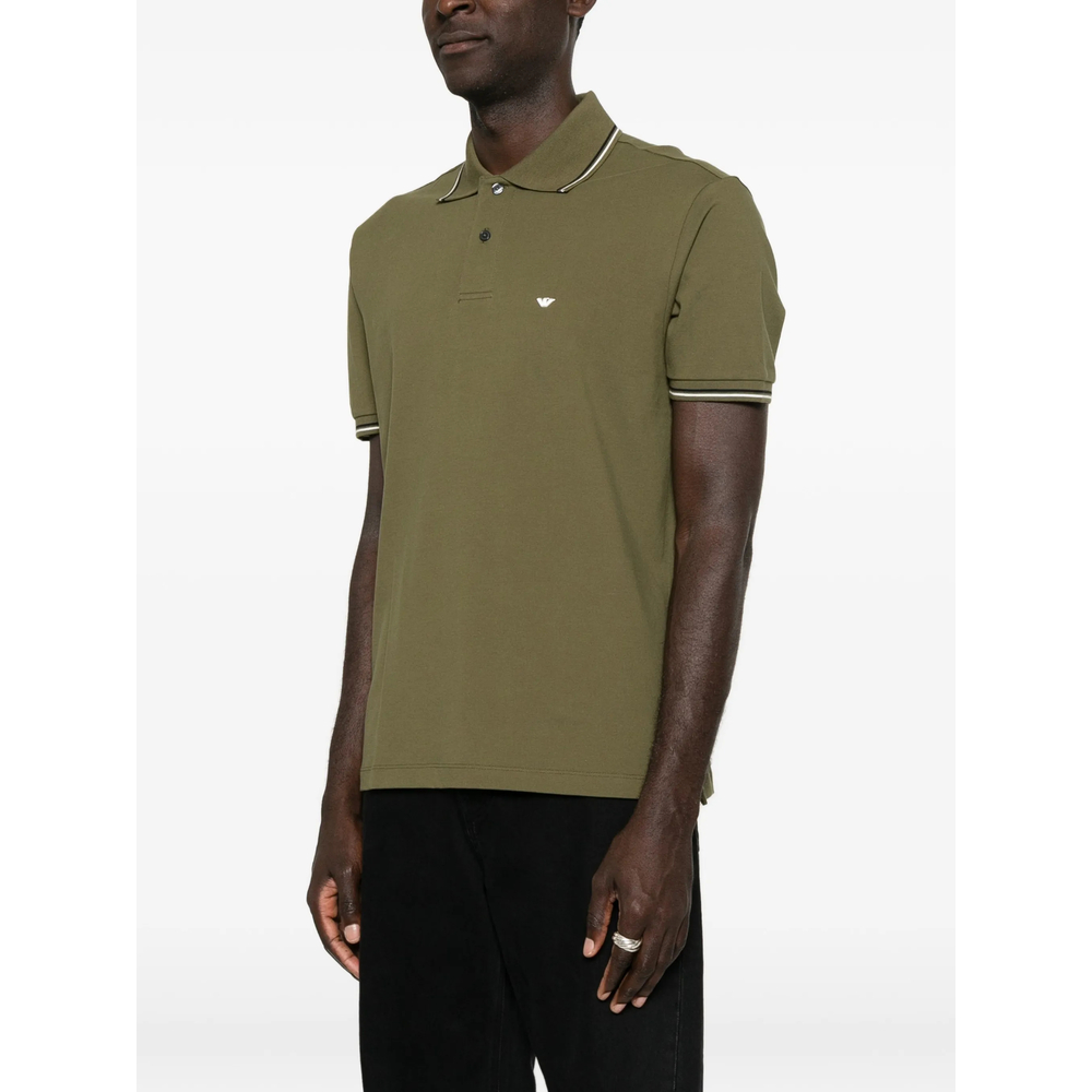 Emporio Armani Slim Fit Polo In Stretch Cotton Pique