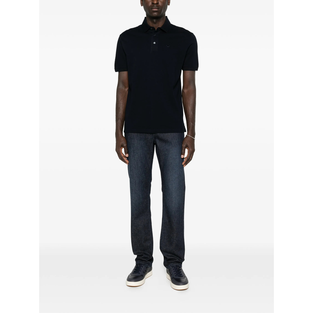 Emporio Armani Logo-Plaque Short-Sleeve Polo Shirt